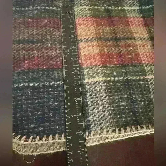 Plaid‎ Women’s Shawl One Size Tartan Plaid Poncho Open Front Winter Blanket Boho - Picture 5 of 9